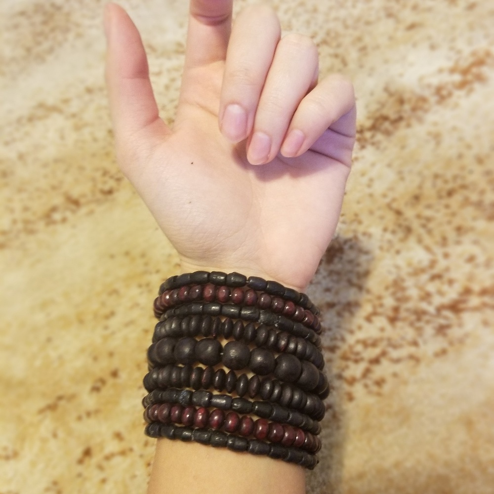 Wooden Spiral Cuff Bracelet